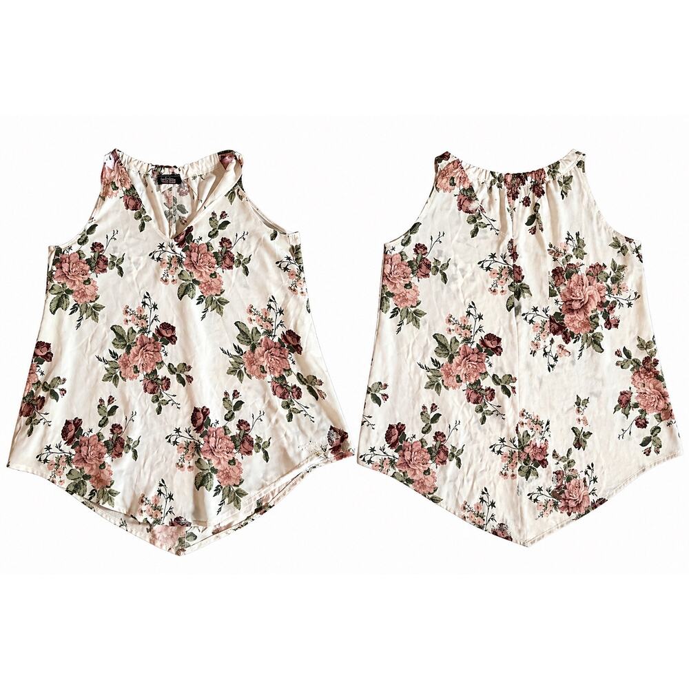 Top Fashion New York Floral Blouse Womens Medium Boho Flowy Tank Top usa